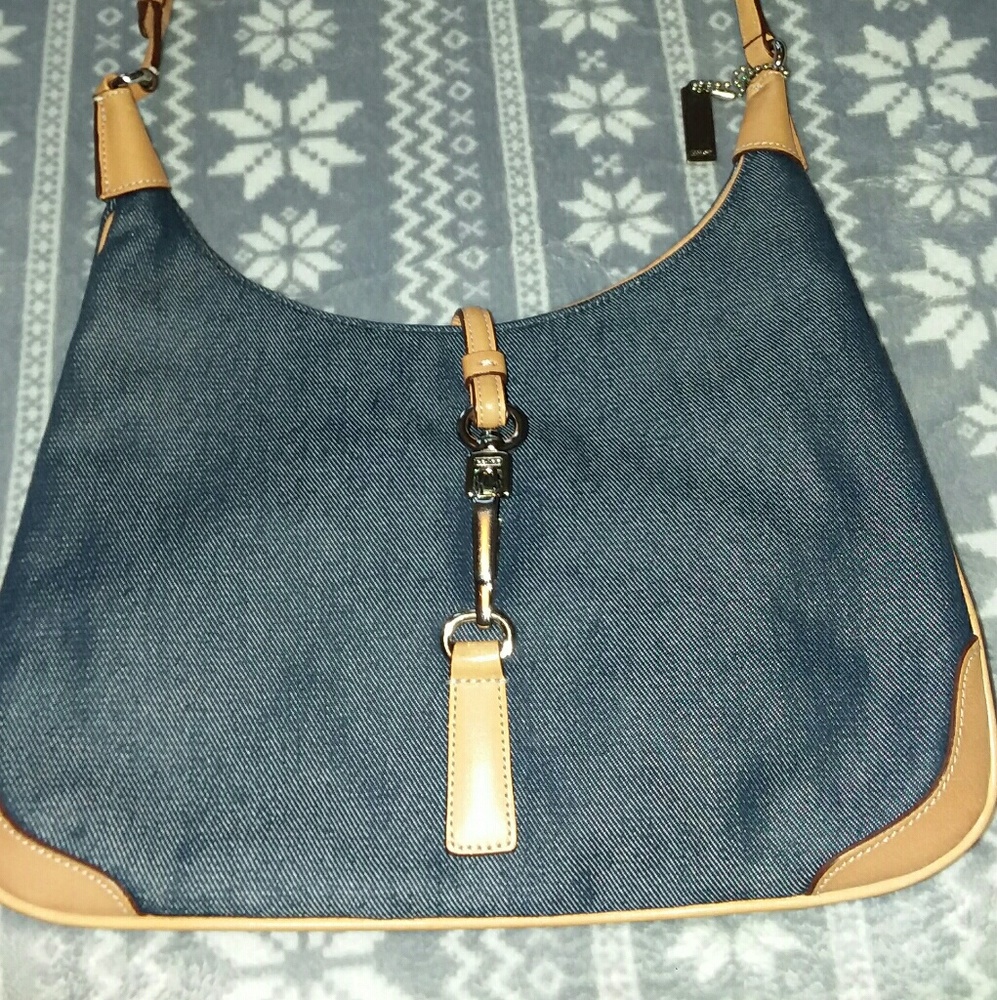 Jean & Leather Coach Satchel